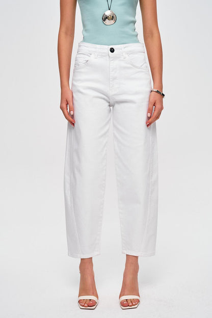 Baggy Balloon White Women's Jeans