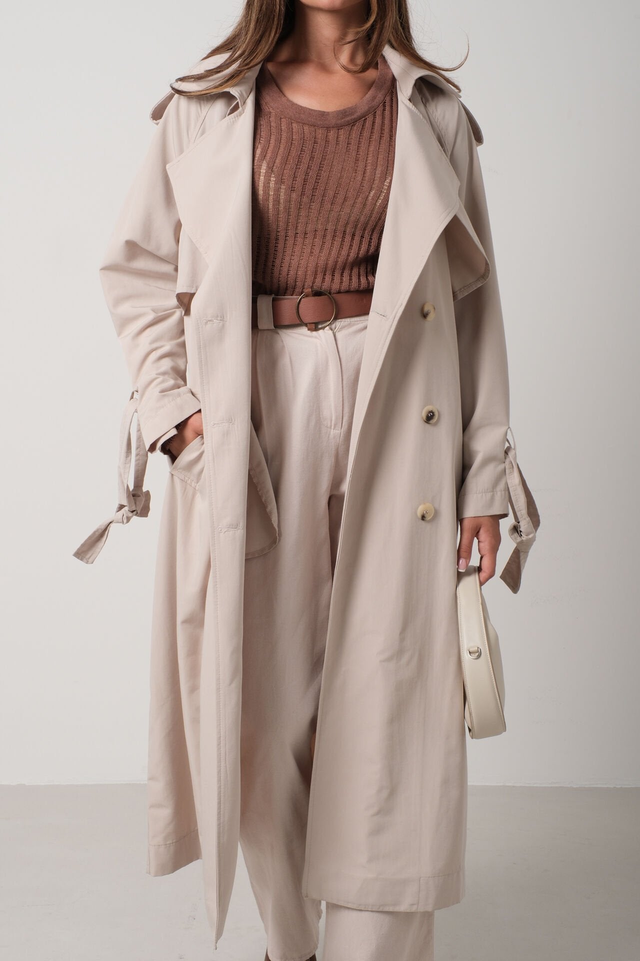 Basic Beige Oversize Trench Coat