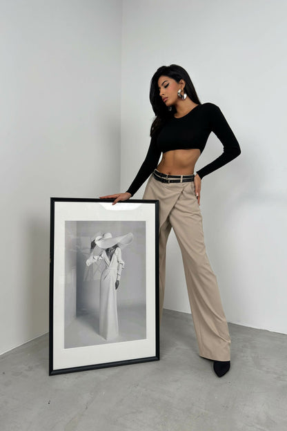 Basic Black Crop Knitwear Blouse