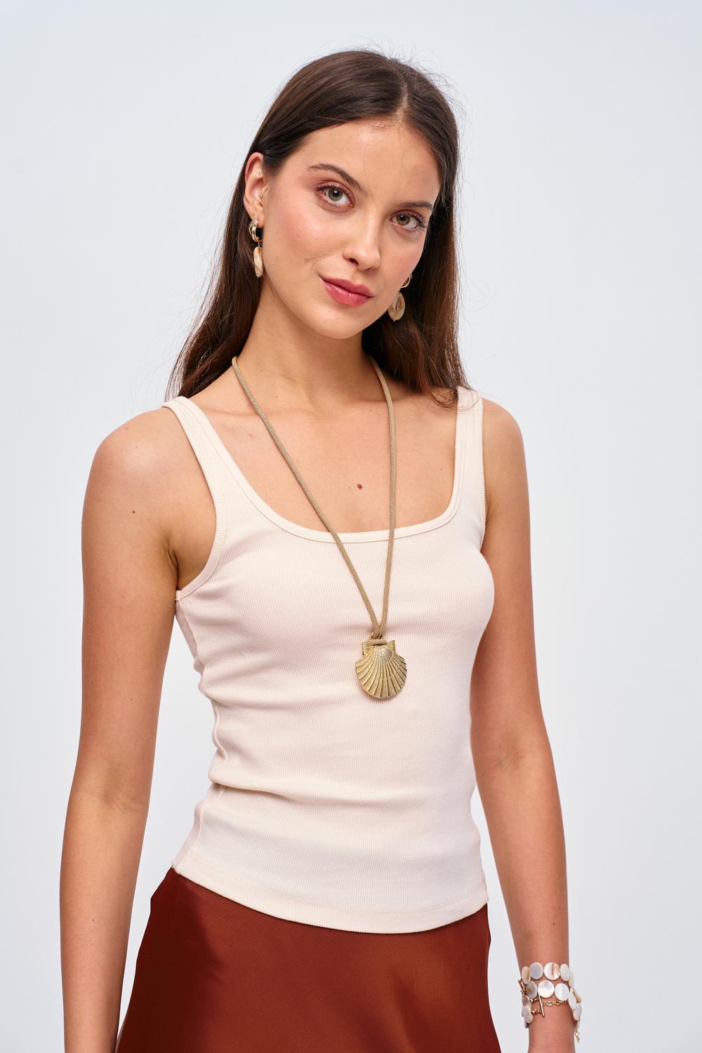 Basic Ribbed Cream Women's Athlete