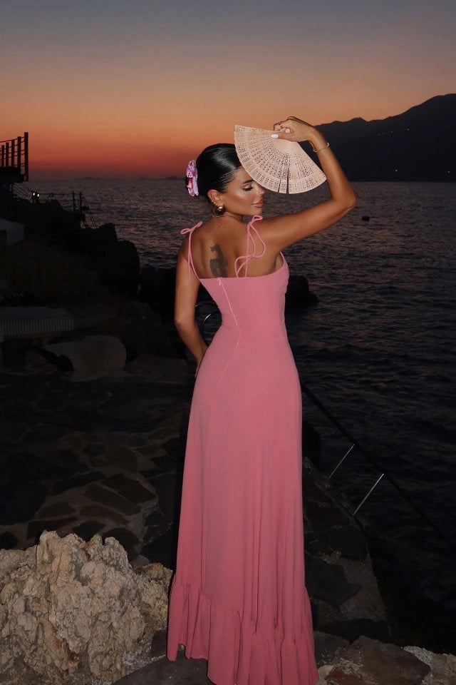 Dusty Rose Tie Dress
