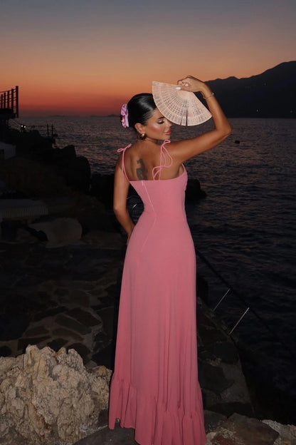 Dusty Rose Tie Dress