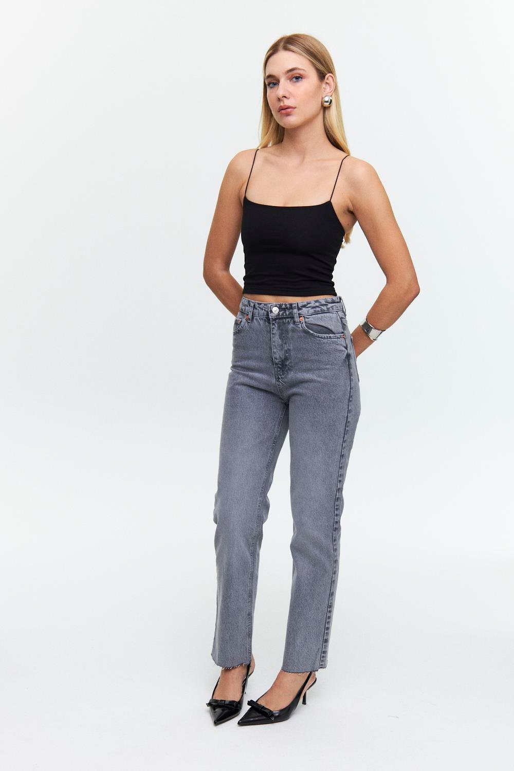 Black Crop Top with Rope Straps