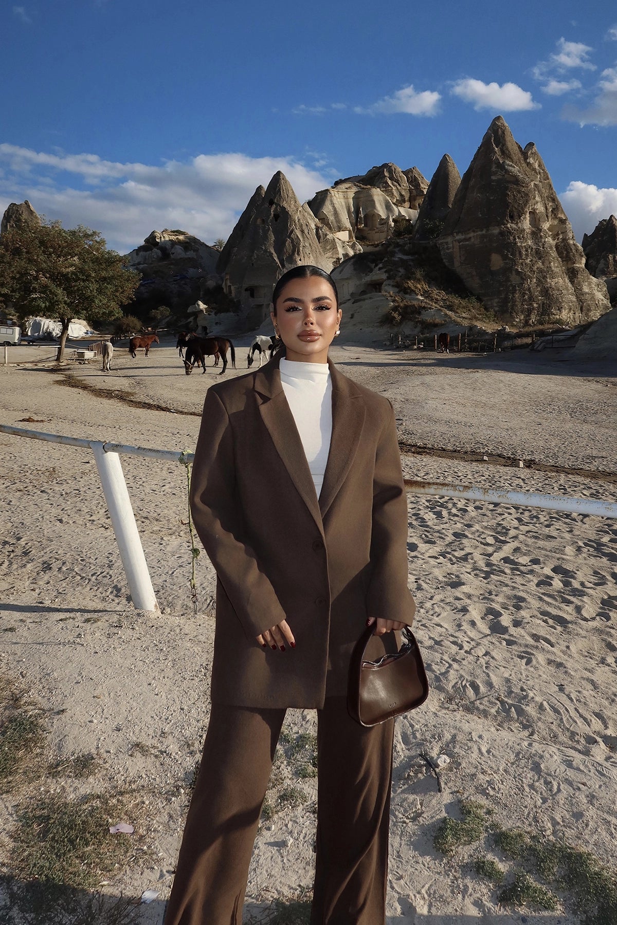 Brown Daia Bottom Top Set