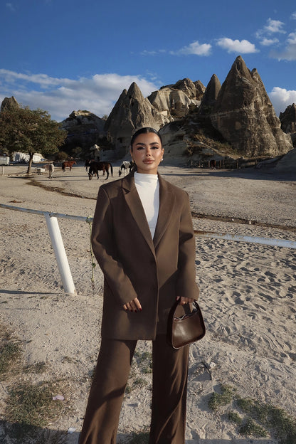 Brown Daia Bottom Top Set