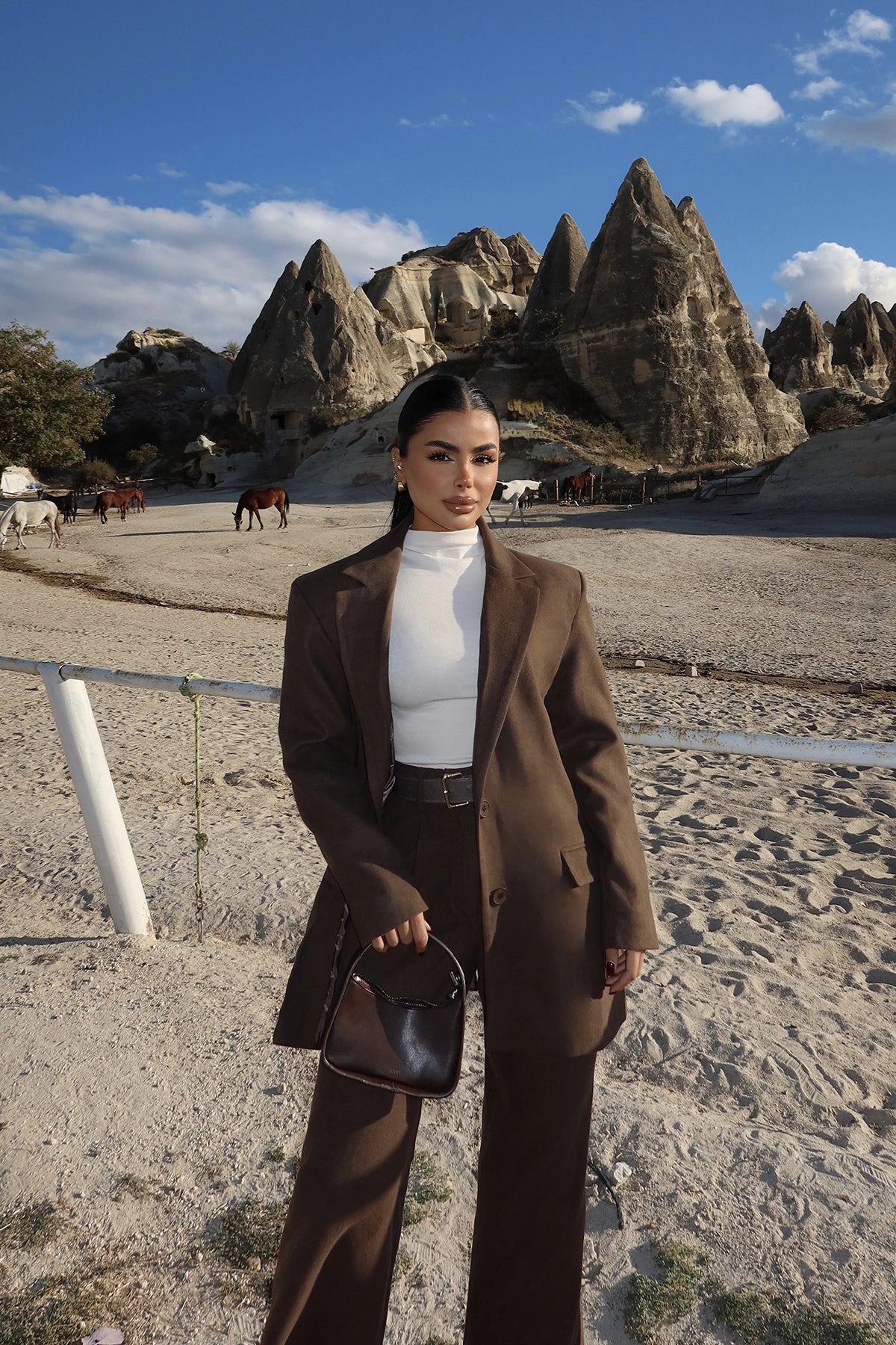 Brown Daia Bottom Top Set