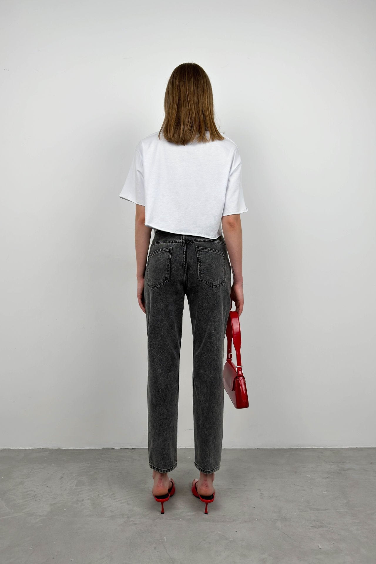 Beltless Low Waist Gray Jean