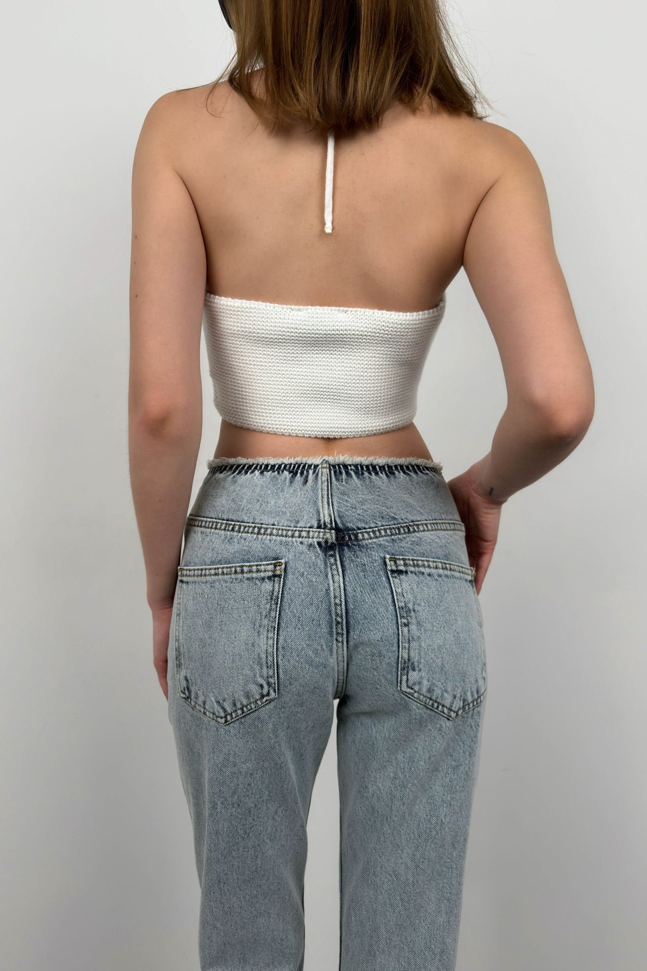 Beltless Low Waist Light Blue Jean
