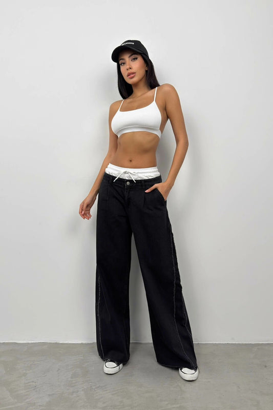 Elastic Boxer Low Waist Gray Jean Double Suit