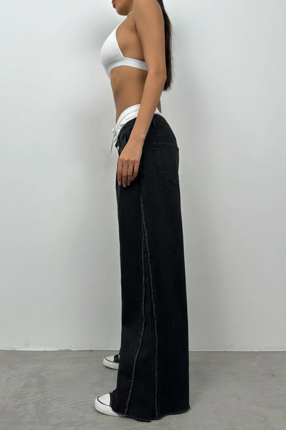 Elastic Boxer Low Waist Gray Jean Double Suit