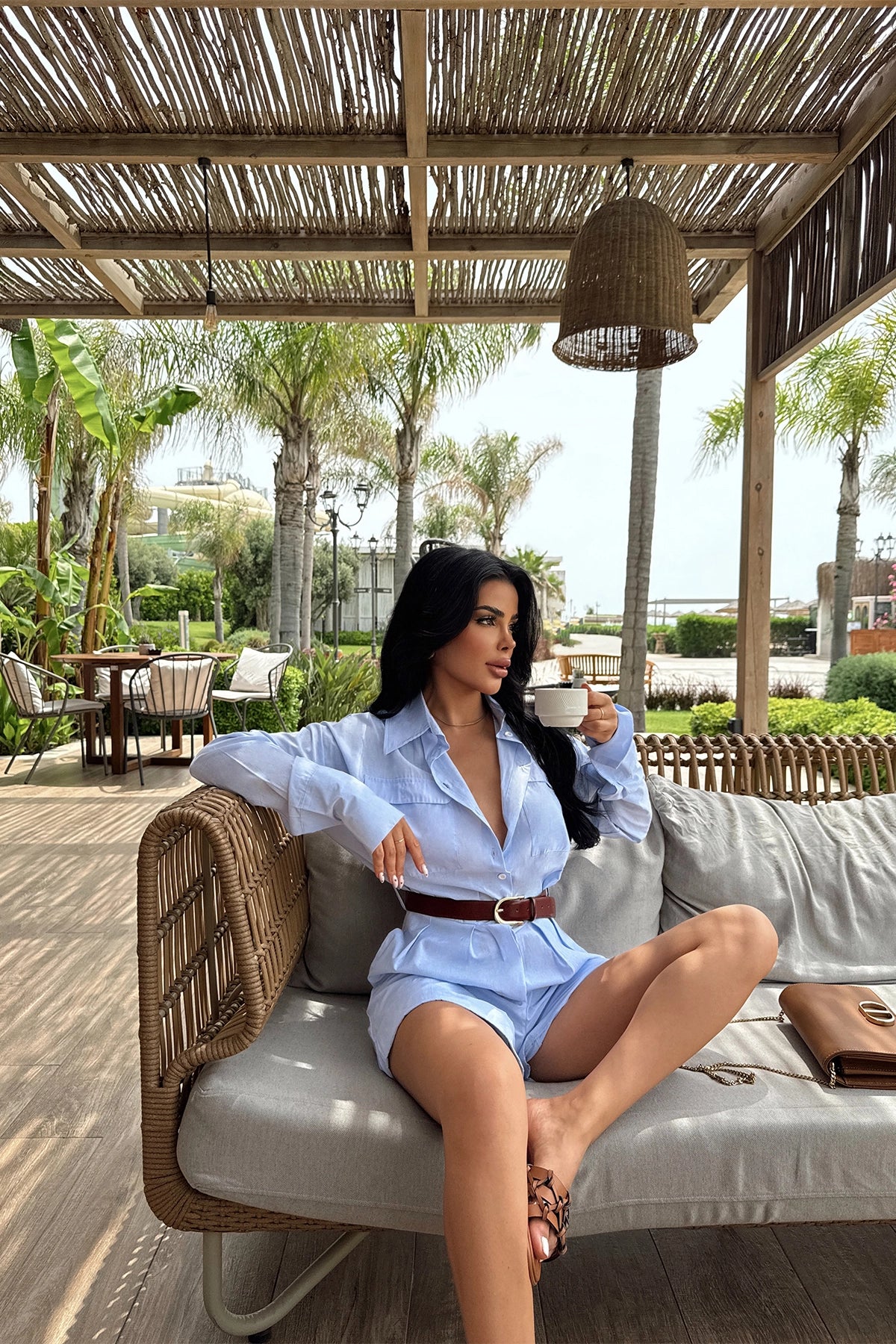 Blue Pocket Detailed Jumpsuit