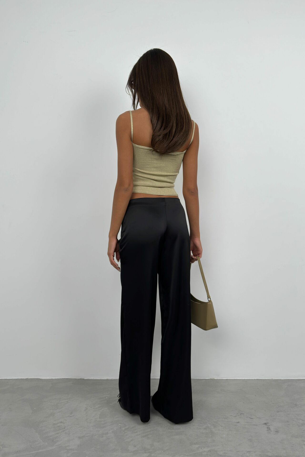 Front Tie Satin Trousers