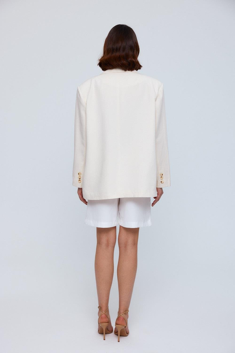 Oversize Linen Ecru Women's Jacket