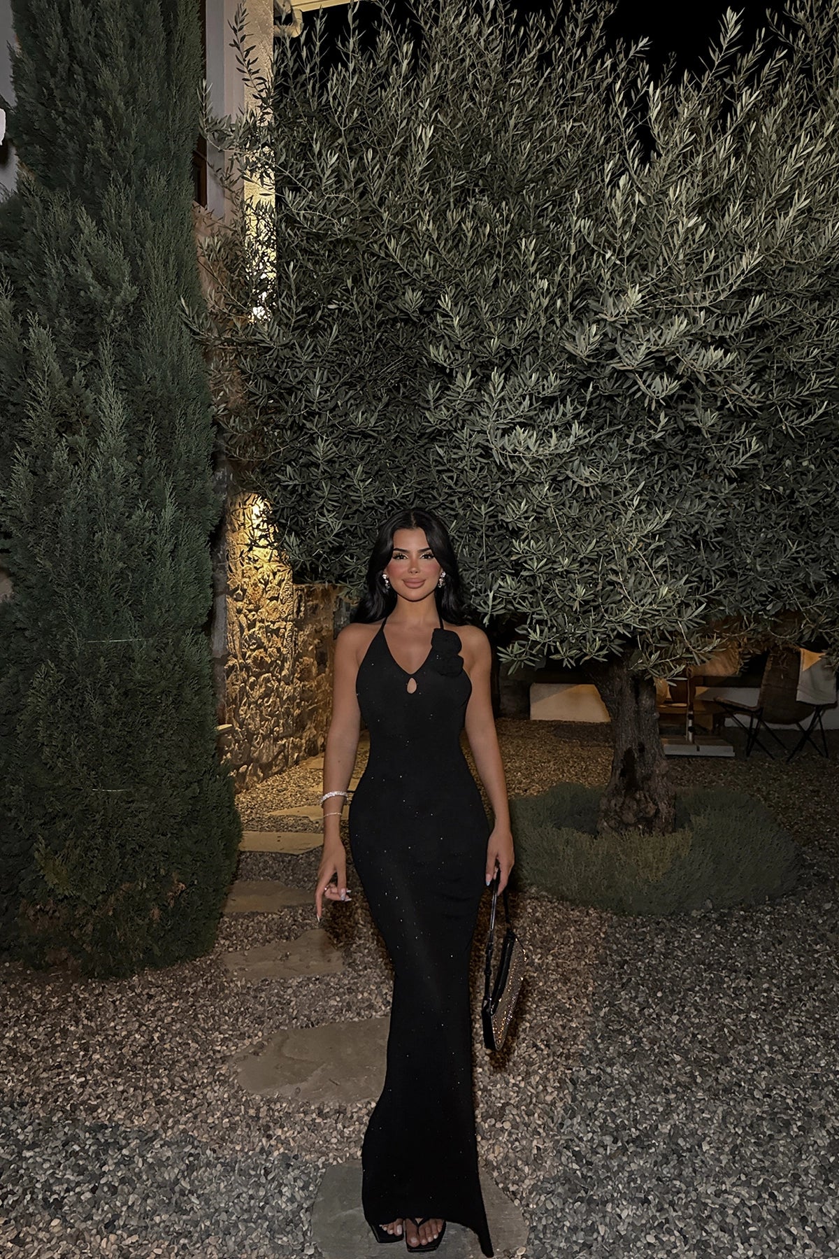 Black Rose Detail Dress
