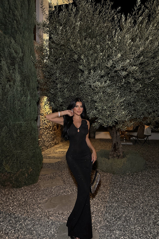 Black Rose Detail Dress