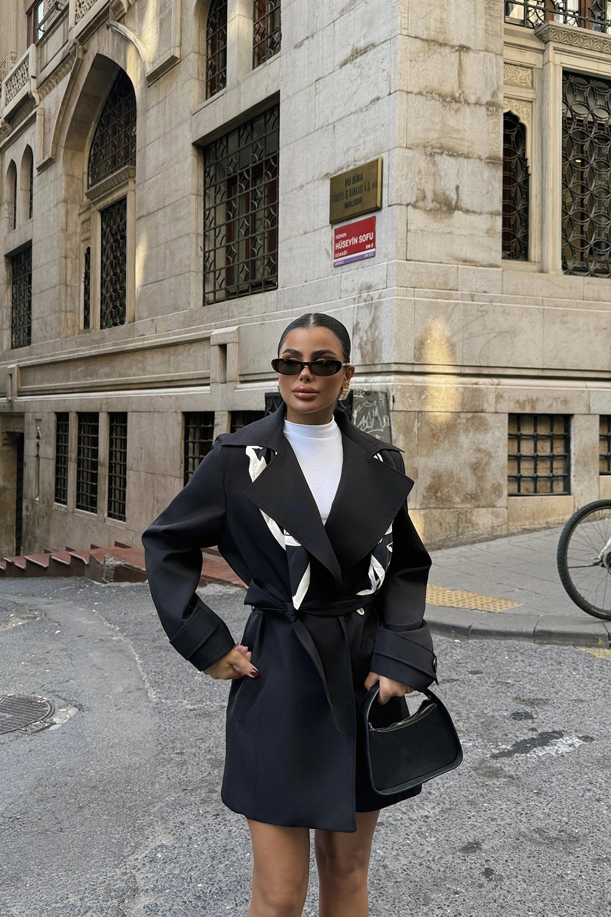 Black Double Breasted Collar Jacket
