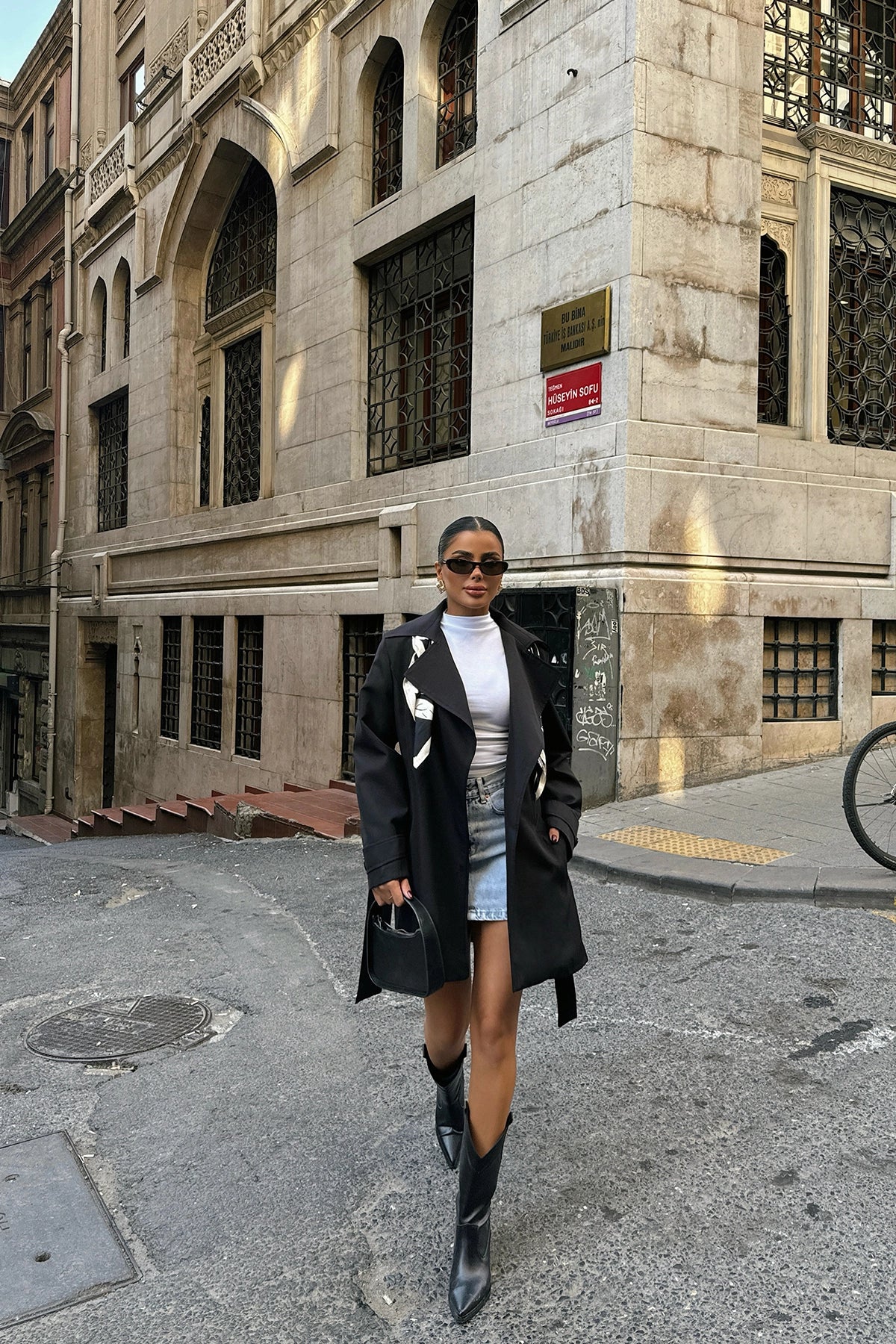 Black Double Breasted Collar Jacket